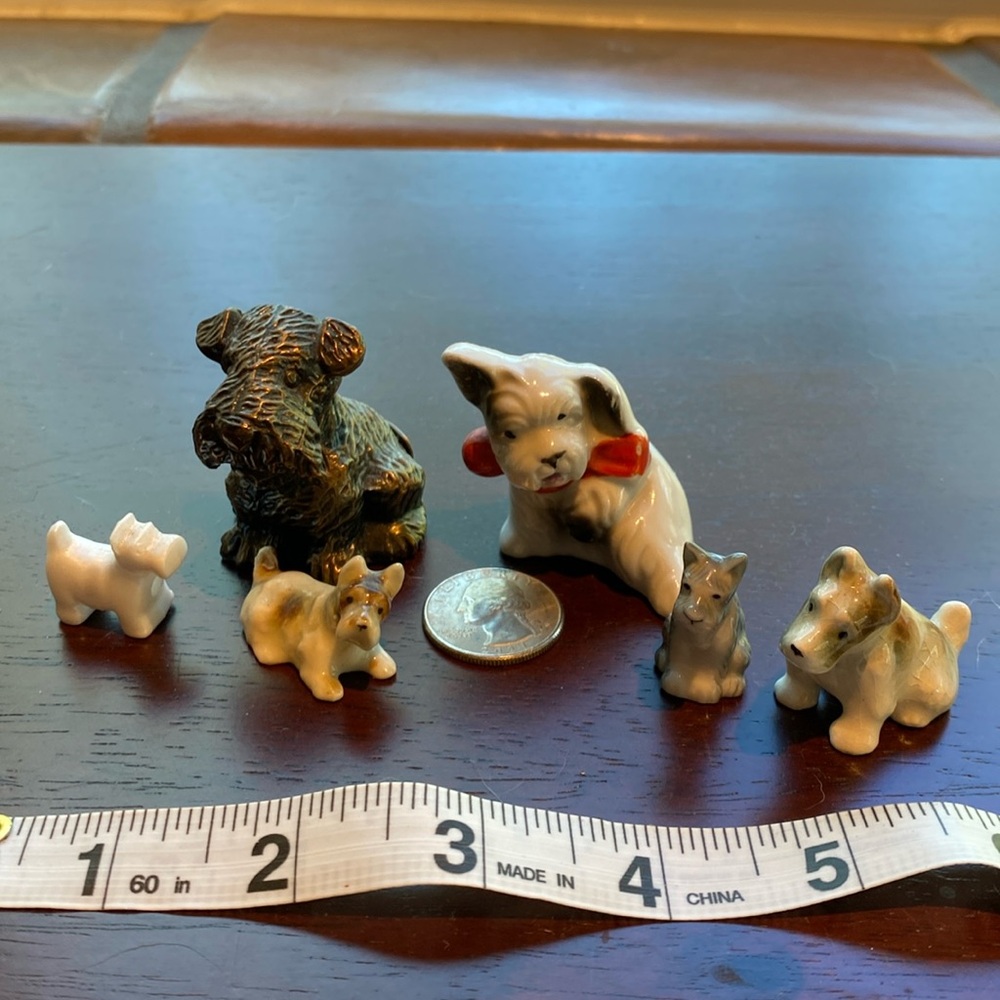 Scottish Terriers Ceramic and Brass
